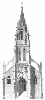 Le clocher qui aurait dû terminer l'église (DR)